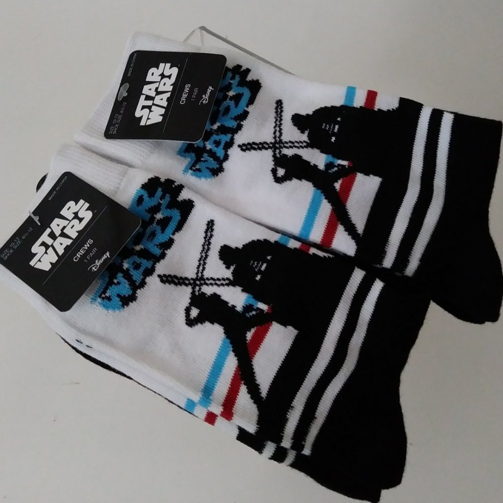 Disney Star Wars Womens Crew 2 Pairs  Socks 10-13 - Picture 13 of 16